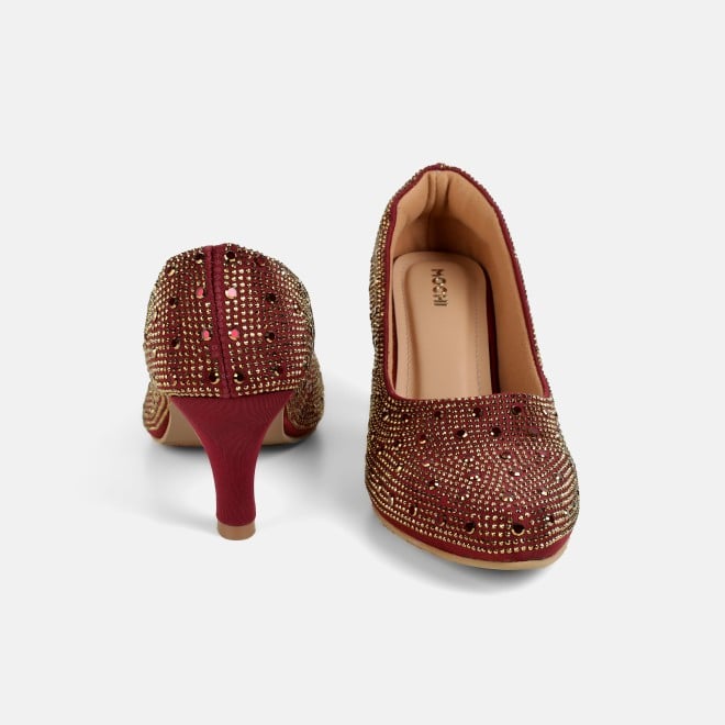 Mochi Women Maroon Party Pumps (SKU: 35-2622-44-36)