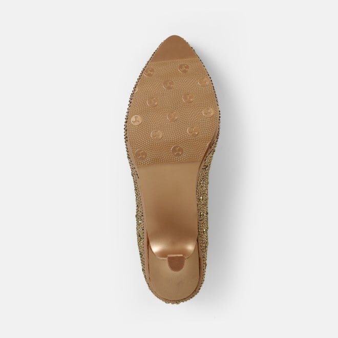 Mochi Women Antic-gold Party Pumps (SKU: 35-2622-28-36)