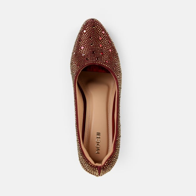 Mochi Women Maroon Party Pumps (SKU: 35-2622-44-36)
