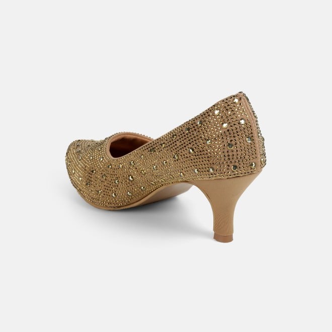 Mochi Women Antic-gold Party Pumps (SKU: 35-2622-28-36)