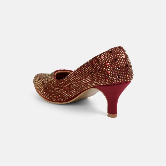 Mochi Women Maroon Party Pumps (SKU: 35-2622-44-36)
