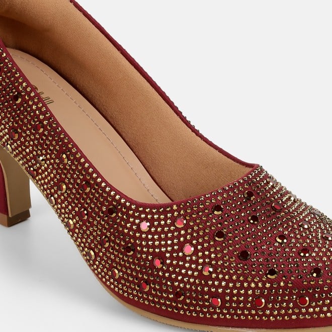 Mochi Women Maroon Party Pumps (SKU: 35-2622-44-36)