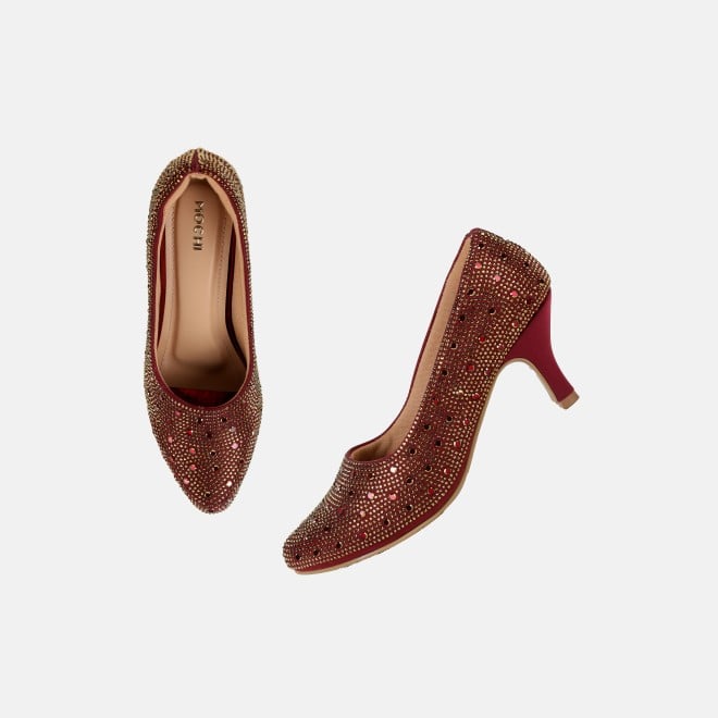 Mochi Women Maroon Party Pumps (SKU: 35-2622-44-36)