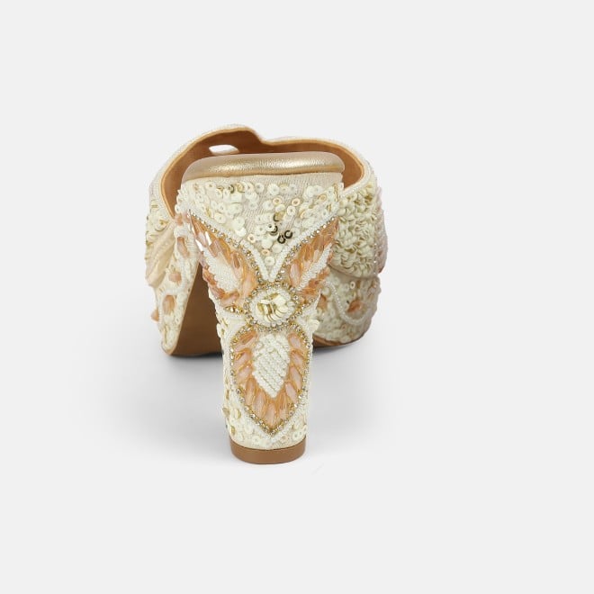 Mochi Women Gold Ethnic Slip Ons (SKU: 35-2623-15-36)