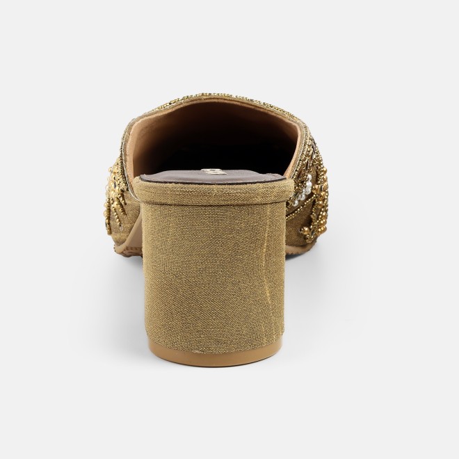 Mochi Women Antic-gold Wedding Slip Ons (SKU: 35-2624-28-36)