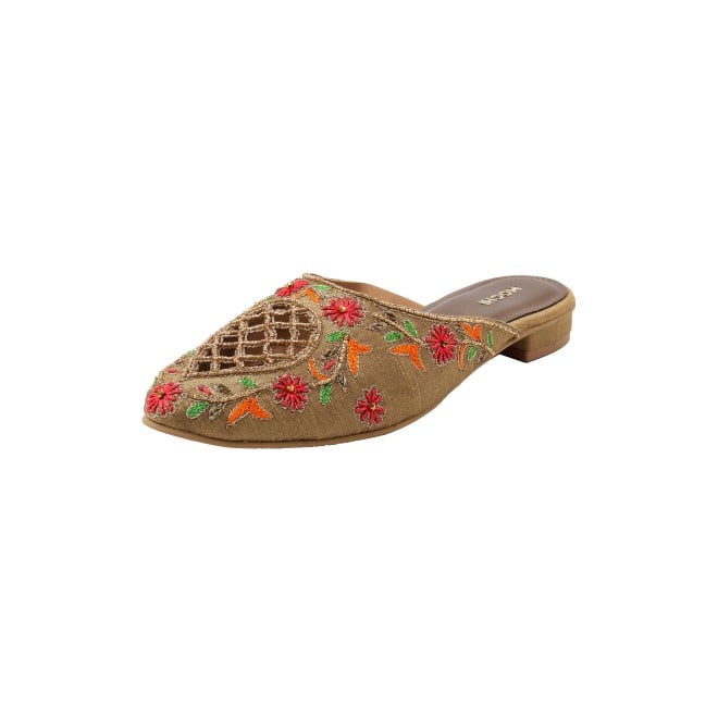 Mochi Women Antic-gold Ethnic Slip Ons (SKU: 35-2625-28-36)