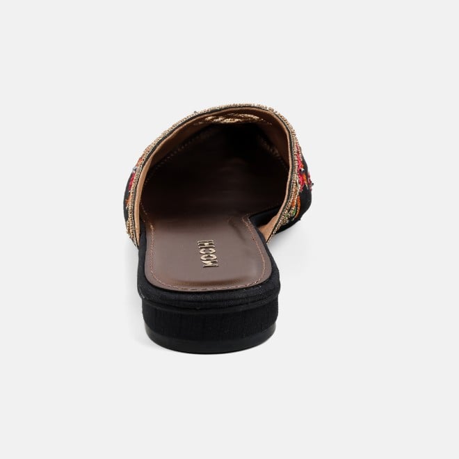 Mochi Women Black Ethnic Slip Ons (SKU: 35-2625-11-36)