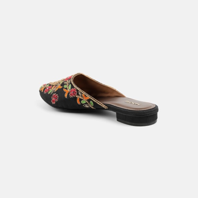 Mochi Women Black Ethnic Slip Ons (SKU: 35-2625-11-36)