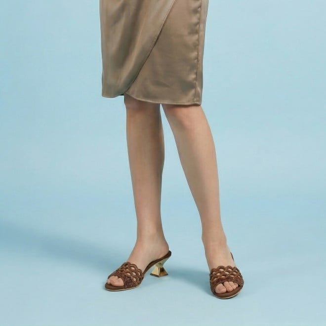 Mochi Women Bronze Wedding Slip Ons (SKU: 35-2630-46-36)