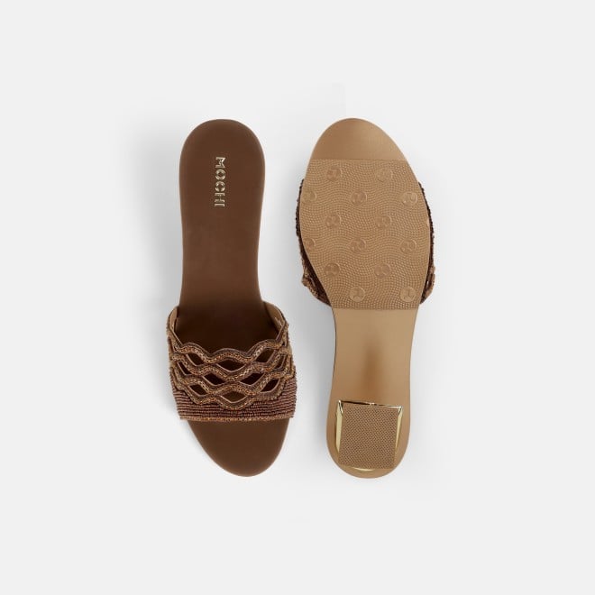 Mochi Women Bronze Wedding Slip Ons (SKU: 35-2630-46-36)