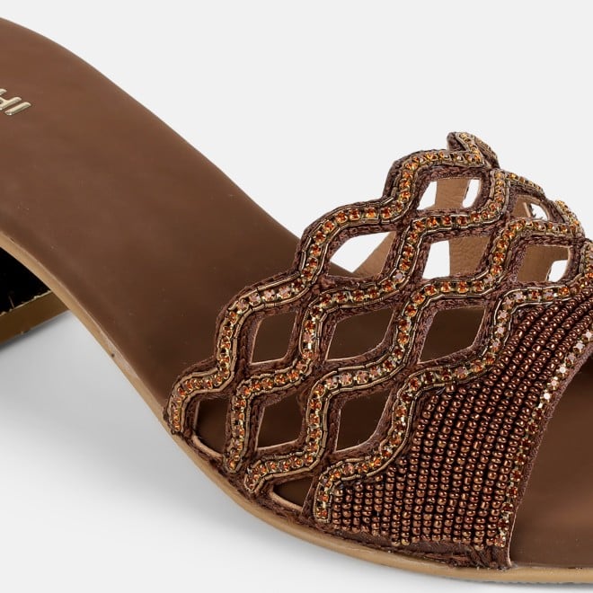 Mochi Women Bronze Wedding Slip Ons (SKU: 35-2630-46-36)