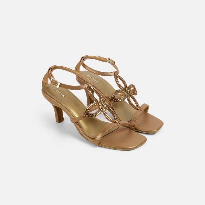 Mochi Women Antic-gold Party Sandals (SKU: 35-2632-28-36)