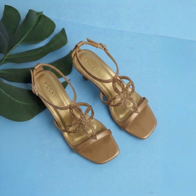 Mochi Women Antic-gold Party Sandals (SKU: 35-2632-28-36)