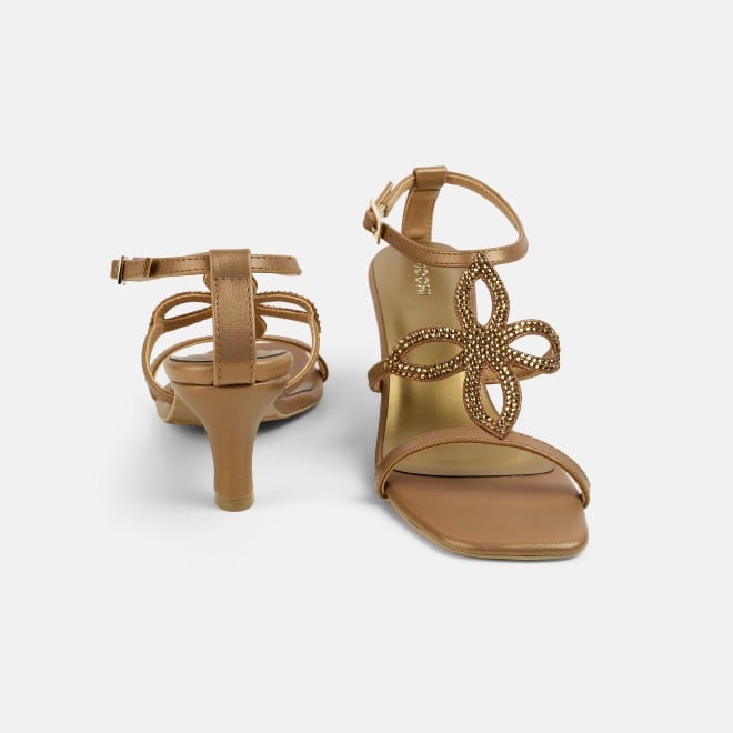 Mochi Women Antic-gold Party Sandals (SKU: 35-2632-28-36)
