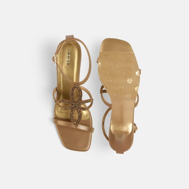 Mochi Women Antic-gold Party Sandals (SKU: 35-2632-28-36)