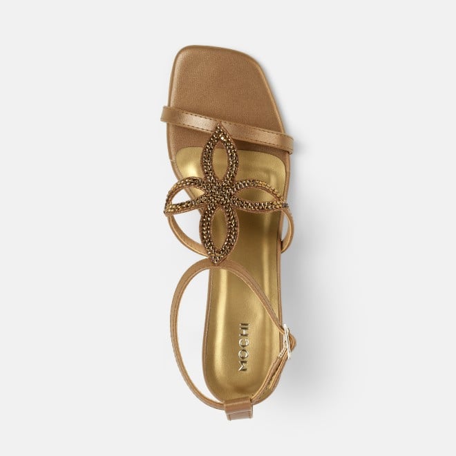 Mochi Women Antic-gold Party Sandals (SKU: 35-2632-28-36)