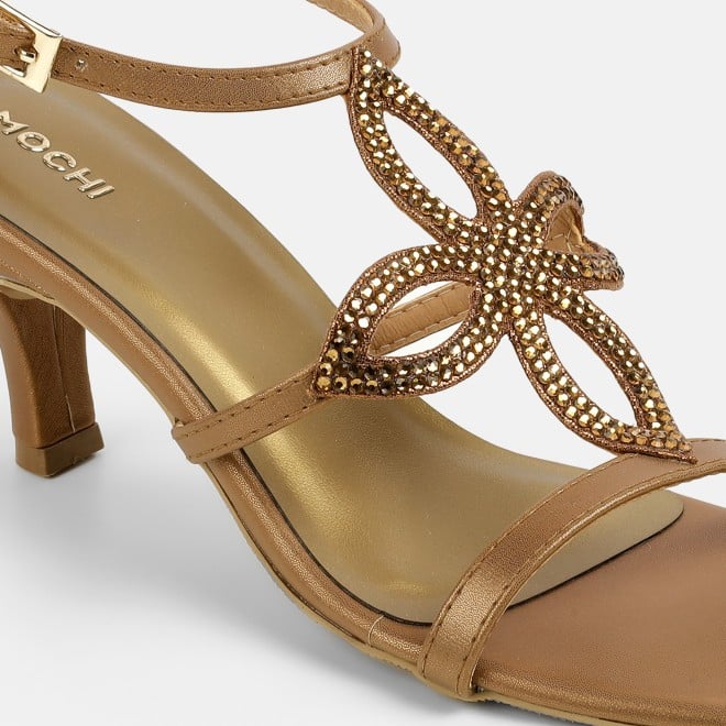 Mochi Women Antic-gold Party Sandals (SKU: 35-2632-28-36)