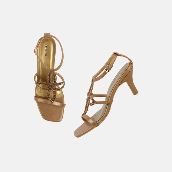 Mochi Women Antic-gold Party Sandals (SKU: 35-2632-28-36)