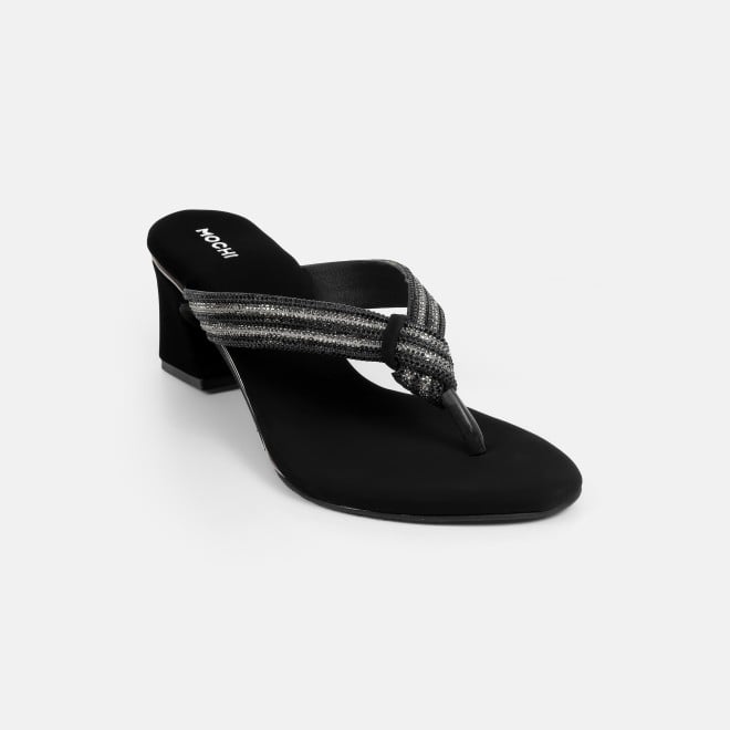 Mochi Women Black Casual Slippers
