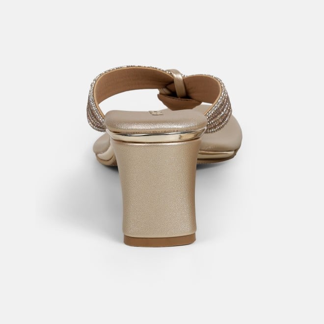 Mochi Women Gold Casual Slippers (SKU: 35-2635-15-36)