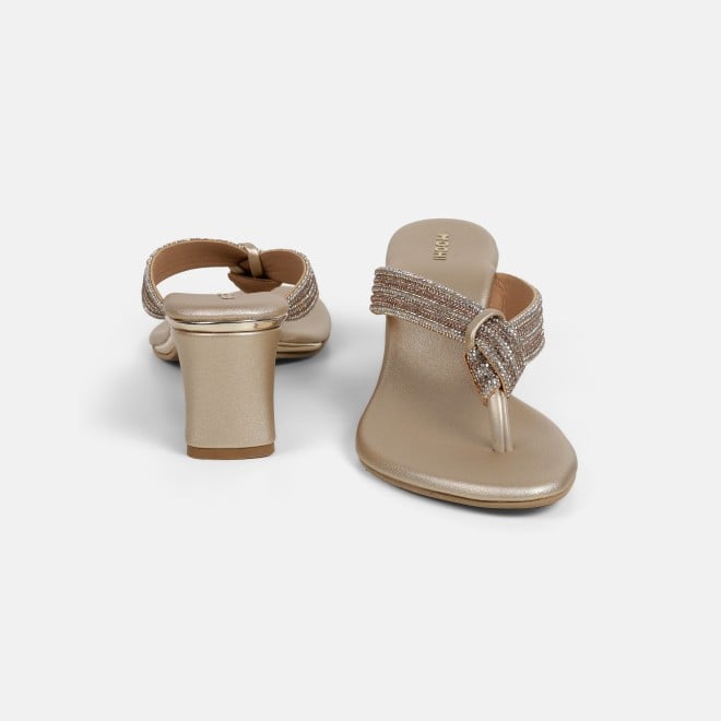 Mochi Women Gold Casual Slippers (SKU: 35-2635-15-36)