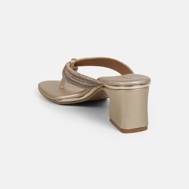 Mochi Women Gold Casual Slippers (SKU: 35-2635-15-36)