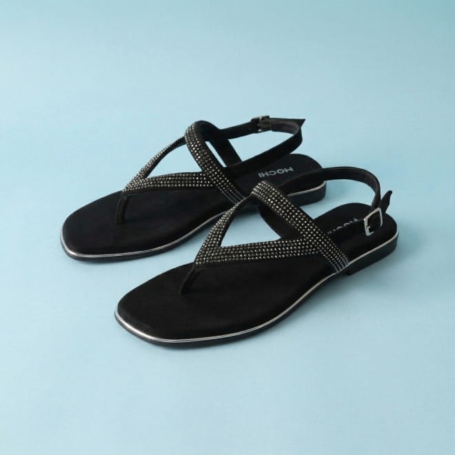 Mochi Women Black Casual Sandals (SKU: 35-2638-11-36)