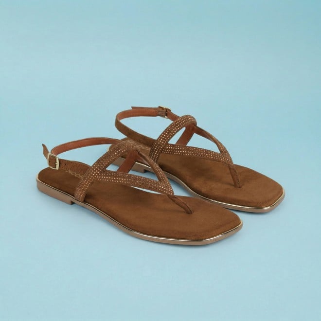 Mochi Women Tan Casual Sandals