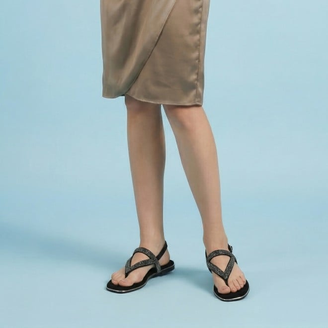 Mochi Women Black Casual Sandals (SKU: 35-2638-11-36)