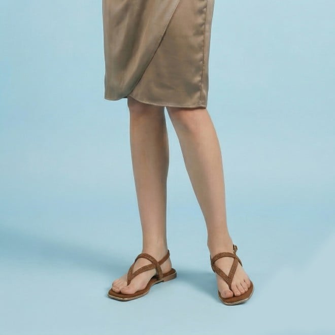 Mochi Women Tan Casual Sandals (SKU: 35-2638-23-37)