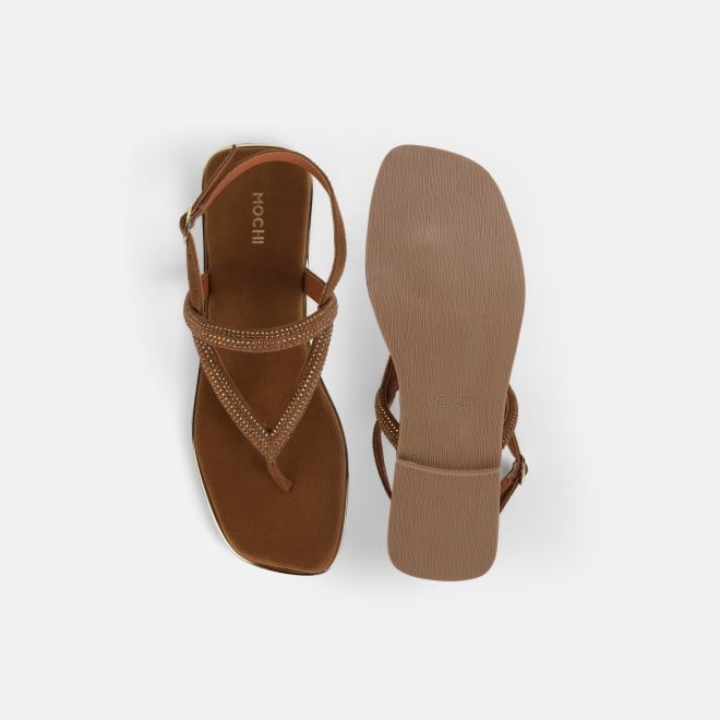 Mochi Women Tan Casual Sandals (SKU: 35-2638-23-37)