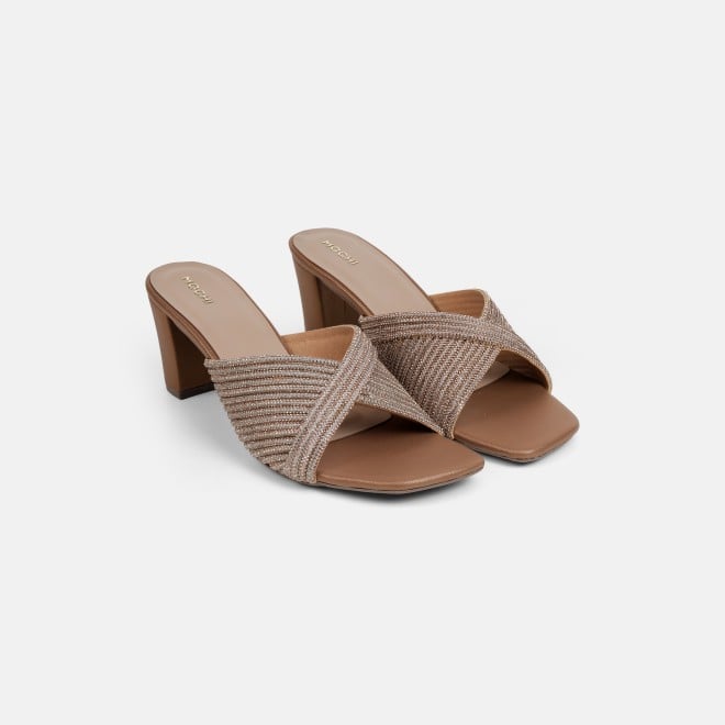 Mochi Women Antic-gold Party Slip Ons (SKU: 35-2639-28-36)