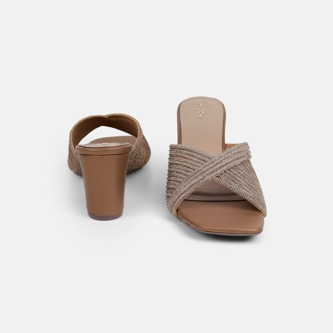 Mochi Women Antic-gold Party Slip Ons (SKU: 35-2639-28-36)