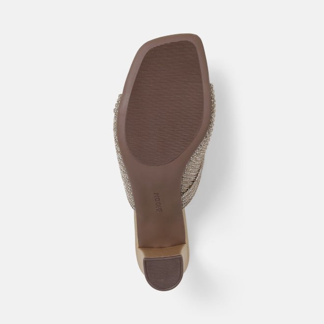 Mochi Women Gold Party Slip Ons (SKU: 35-2639-15-36)