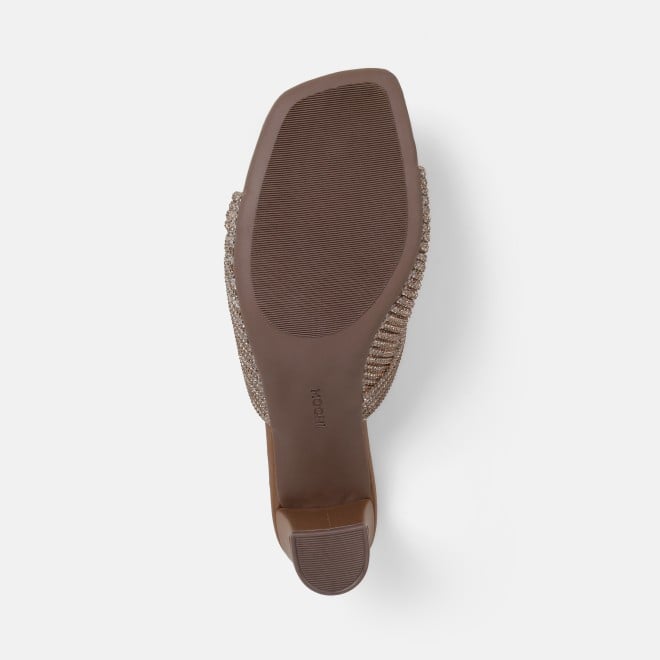 Mochi Women Antic-gold Party Slip Ons (SKU: 35-2639-28-36)