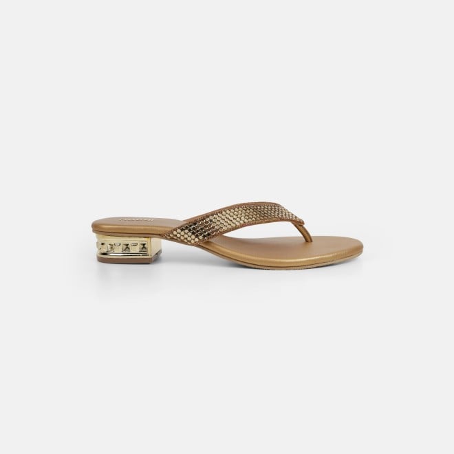 Mochi Women Antic-gold Ethnic Slippers (SKU: 35-2640-28-36)
