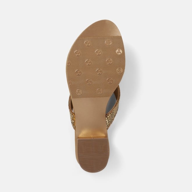 Mochi Women Antic-gold Ethnic Slippers (SKU: 35-2640-28-36)