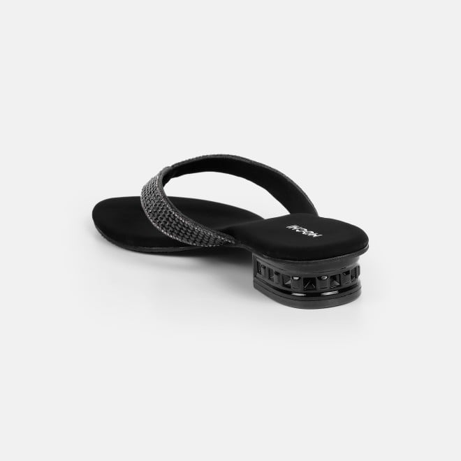 Mochi Women Black Ethnic Slippers (SKU: 35-2640-11-36)