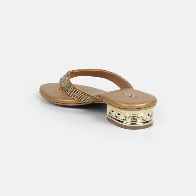 Mochi Women Antic-gold Ethnic Slippers (SKU: 35-2640-28-36)