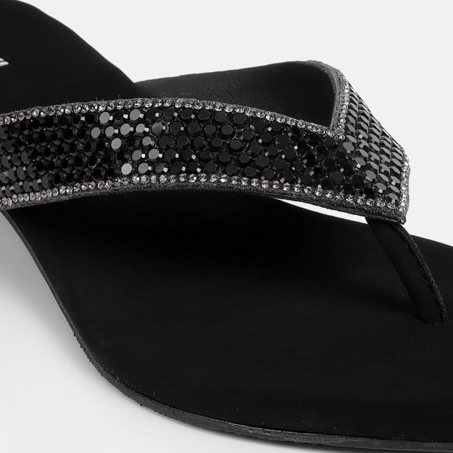 Mochi Women Black Ethnic Slippers (SKU: 35-2640-11-36)