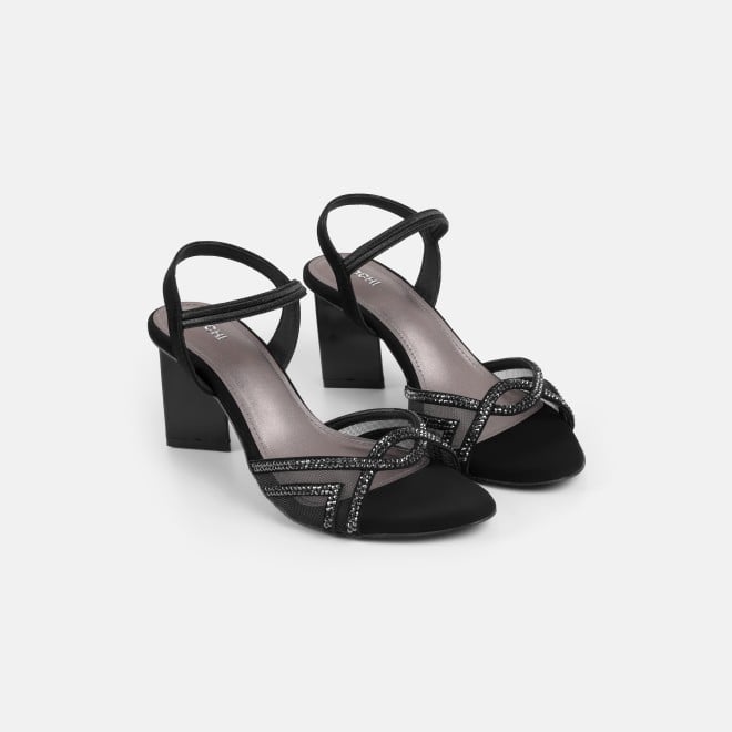 Mochi Women Black Party Sandals (SKU: 35-2660-11-36)