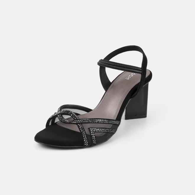 Mochi Women Black Party Sandals (SKU: 35-2660-11-36)