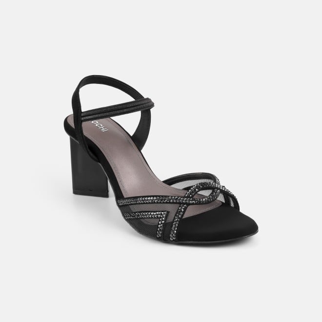 Mochi Women Black Party Sandals