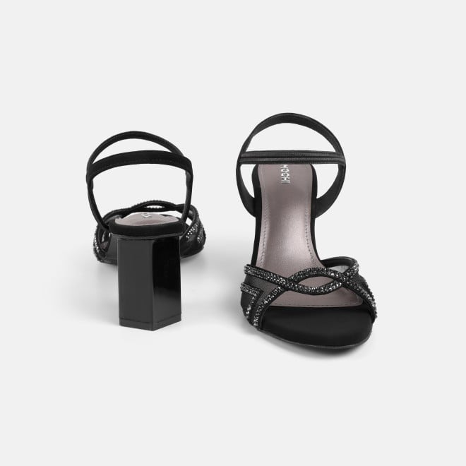 Mochi Women Black Party Sandals (SKU: 35-2660-11-36)