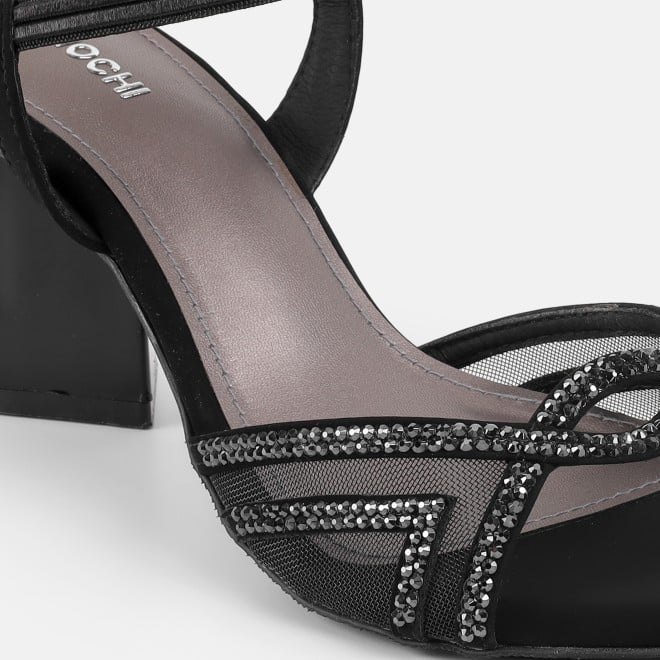 Mochi Women Black Party Sandals (SKU: 35-2660-11-36)