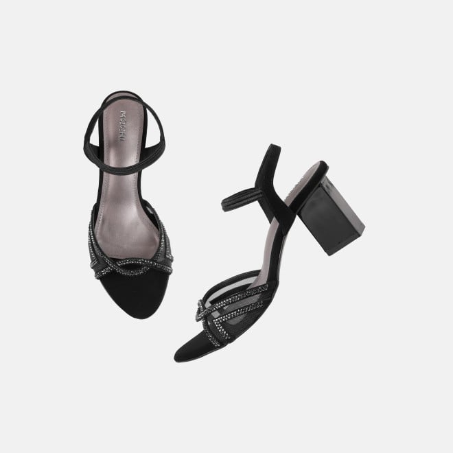 Mochi Women Black Party Sandals (SKU: 35-2660-11-36)