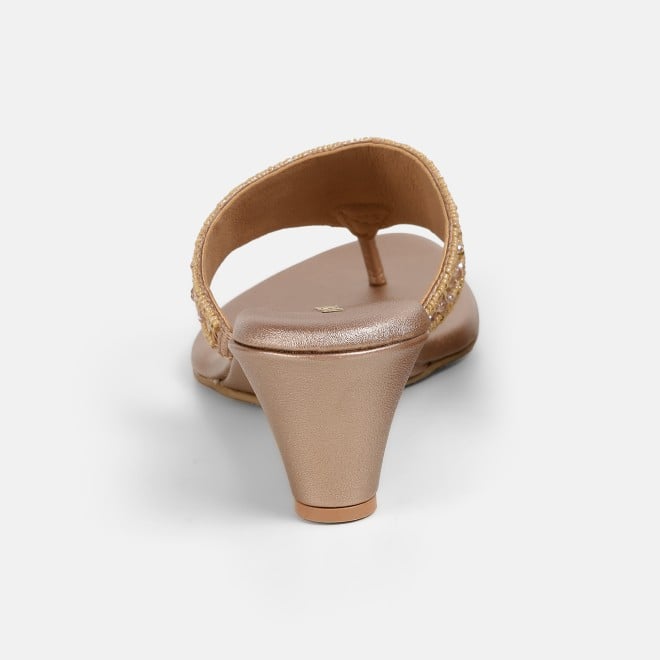 Mochi Women Rose-gold Ethnic Slip Ons (SKU: 35-2661-52-36)