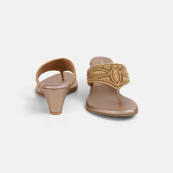 Mochi Women Rose-gold Ethnic Slip Ons (SKU: 35-2661-52-36)