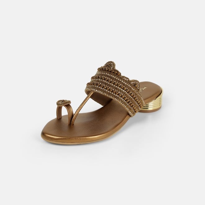 Mochi Women Antic-gold Casual Slippers (SKU: 35-2663-28-36)