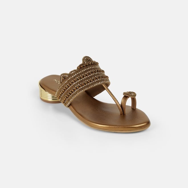 Mochi Women Antic-gold Casual Slippers (SKU: 35-2663-28-36)